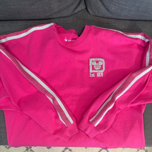 Spirit Jersey Disney World Disney Parks Bright Pink Silver Accents Womens Large - Picture 10 of 10